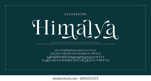Abstract Fashion font alphabet. Minimal modern urban fonts for logo, brand etc. Typography typeface uppercase lowercase and number. vector illustration