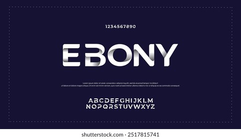 Abstract Fashion font alphabet. Minimal modern urban fonts for logo, brand etc. Typography typeface uppercase lowercase and number vector illustration.