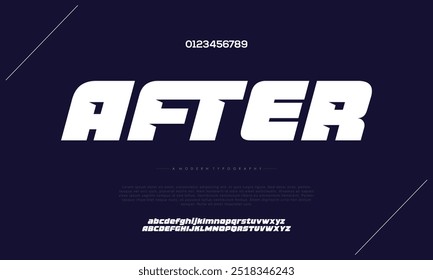 Abstract Fashion font alphabet. Minimal modern urban fonts for logo, brand etc. Typography typeface uppercase lowercase and number. vector illustration