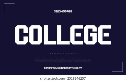 Abstract Fashion font alphabet. Minimal modern urban fonts for logo, brand etc. Typography typeface uppercase lowercase and number. vector illustration