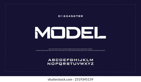 Abstract Fashion font alphabet. Minimal modern urban fonts for logo, brand etc. Typography typeface uppercase lowercase and number vector illustration.

