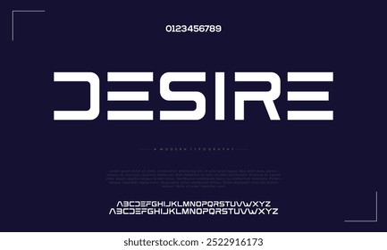 Abstract Fashion font alphabet. Minimal modern urban fonts for logo, brand etc. Typography typeface uppercase lowercase and number. vector illustration