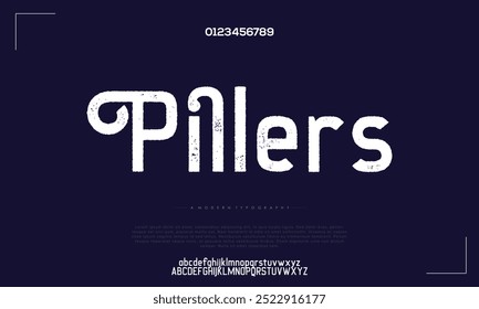 Abstract Fashion font alphabet. Minimal modern urban fonts for logo, brand etc. Typography typeface uppercase lowercase and number. vector illustration