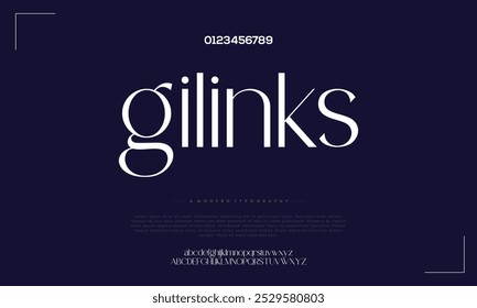 Abstract Fashion font alphabet. Minimal modern urban fonts for logo, brand etc. Typography typeface uppercase lowercase and number. vector illustration