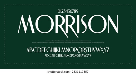 Abstract Fashion font alphabet. Minimal modern urban fonts for logo, brand etc. Typography typeface uppercase lowercase and number. vector illustration