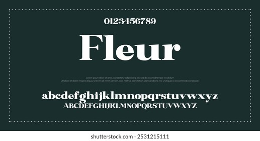 Abstract Fashion font alphabet. Minimal modern urban fonts for logo, brand etc. Typography typeface uppercase lowercase and number. vector illustration