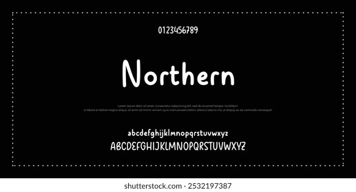 Abstract Fashion font alphabet. Minimal modern urban fonts for logo, brand etc. Typography typeface uppercase lowercase and number vector illustration.