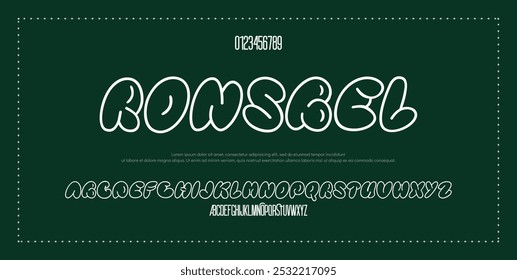 Abstract Fashion alfabeto de fontes. Mínimo fontes urbanas modernas para logotipo, marca etc. Tipo de tipografia face maiúscula, minúscula e ilustração de vetor numérico.