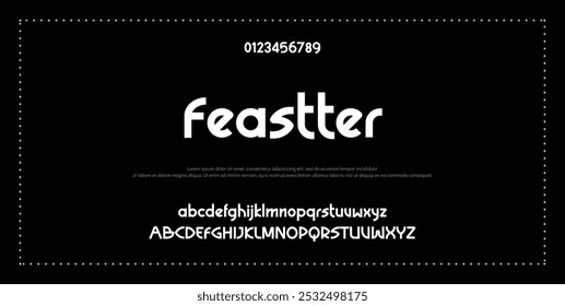 Abstract Fashion font alphabet. Minimal modern urban fonts for logo, brand etc. Typography typeface uppercase lowercase and number vector illustration.
