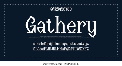 Abstract Fashion font alphabet. Minimal modern urban fonts for logo, brand etc. Typography typeface uppercase lowercase and number vector illustration.