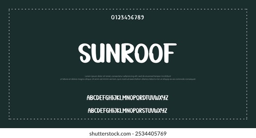 Abstract Fashion font alphabet. Minimal modern urban fonts for logo, brand etc. Typography typeface uppercase lowercase and number vector illustration.