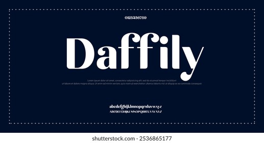 Abstract Fashion font alphabet. Minimal modern urban fonts for logo, brand etc. Typography typeface uppercase lowercase and number vector illustration.