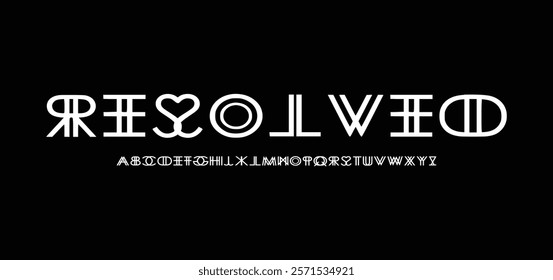 Abstract Fashion font alphabet. Minimal modern urban fonts for logo, brand etc. Typography typeface uppercase lowercase and number vector illustration