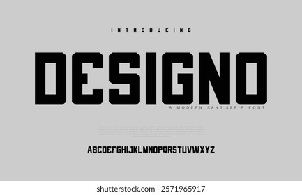 Abstract Fashion font alphabet. Minimal modern urban fonts for logo, brand etc. Typography typeface uppercase lowercase and number vector illustration.