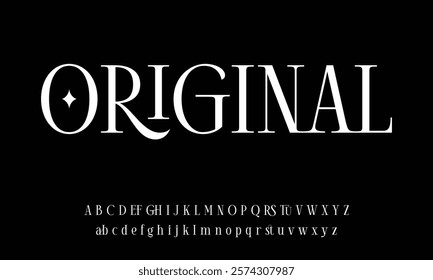 Abstract Fashion font alphabet. Minimal modern urban fonts for logo, brand etc. Typography typeface uppercase lowercase and number. vector illustration