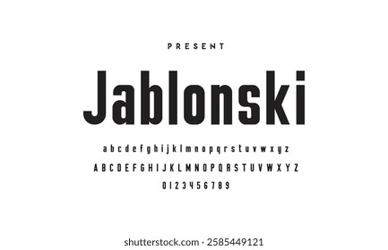 Abstract Fashion font alphabet. Minimal modern urban fonts for logo, brand etc. Typography typeface uppercase lowercase and number vector illustration.