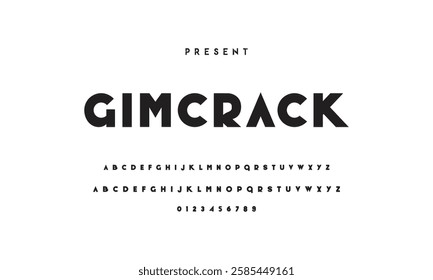 Abstract Fashion font alphabet. Minimal modern urban fonts for logo, brand etc. Typography typeface uppercase lowercase and number vector illustration.