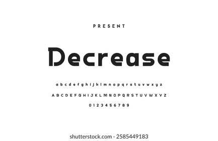 Abstract Fashion font alphabet. Minimal modern urban fonts for logo, brand etc. Typography typeface uppercase lowercase and number vector illustration.