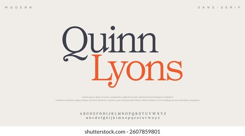 Abstract Fashion font alphabet. Minimal modern urban fonts for logo, brand etc. Typography typeface uppercase lowercase and number. vector illustration
