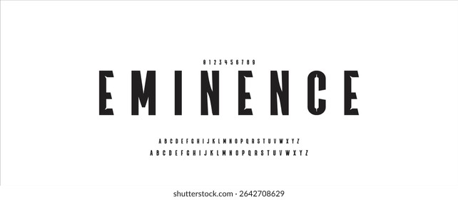 Abstract Fashion font alphabet. Minimal modern urban fonts for logo, brand etc. Typography typeface uppercase lowercase and number vector illustration.