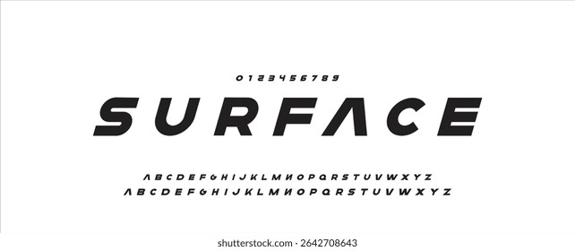 Abstract Fashion font alphabet. Minimal modern urban fonts for logo, brand etc. Typography typeface uppercase lowercase and number vector illustration.