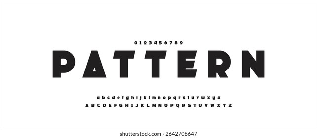 Abstract Fashion font alphabet. Minimal modern urban fonts for logo, brand etc. Typography typeface uppercase lowercase and number vector illustration.