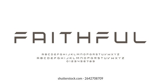 Abstract Fashion font alphabet. Minimal modern urban fonts for logo, brand etc. Typography typeface uppercase lowercase and number vector illustration.