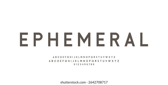 Abstract Fashion font alphabet. Minimal modern urban fonts for logo, brand etc. Typography typeface uppercase lowercase and number vector illustration.