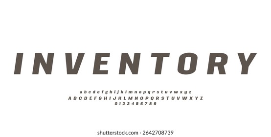 Abstract Fashion font alphabet. Minimal modern urban fonts for logo, brand etc. Typography typeface uppercase lowercase and number vector illustration.