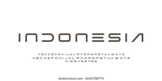 Abstract Fashion alfabeto de fontes. Mínimo fontes urbanas modernas para logotipo, marca etc. Tipo de tipografia face maiúscula, minúscula e ilustração de vetor numérico.