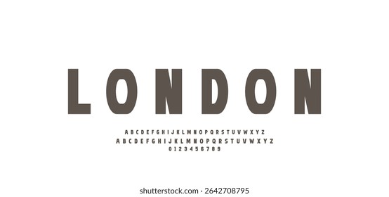 Abstract Fashion font alphabet. Minimal modern urban fonts for logo, brand etc. Typography typeface uppercase lowercase and number vector illustration.