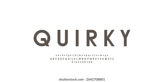 Abstract Fashion font alphabet. Minimal modern urban fonts for logo, brand etc. Typography typeface uppercase lowercase and number vector illustration.