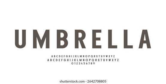Abstract Fashion alfabeto de fontes. Mínimo fontes urbanas modernas para logotipo, marca etc. Tipo de tipografia face maiúscula, minúscula e ilustração de vetor numérico.