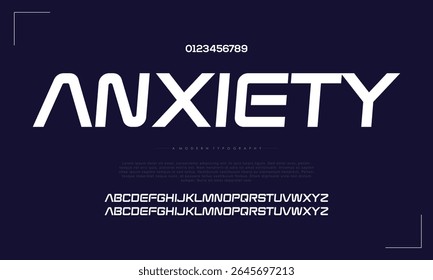 Abstract Fashion font alphabet. Minimal modern urban fonts for logo, brand etc. Typography typeface uppercase lowercase and number. vector illustration
