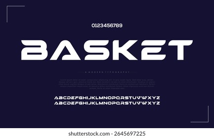 Abstract Fashion font alphabet. Minimal modern urban fonts for logo, brand etc. Typography typeface uppercase lowercase and number. vector illustration
