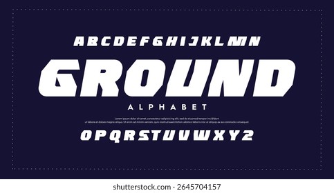 Abstract Fashion font alphabet. Minimal modern urban fonts for logo, brand etc. Typography typeface uppercase lowercase and number vector illustration.	