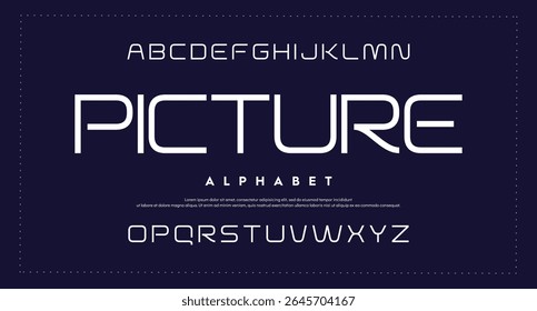 Abstract Fashion alfabeto de fontes. Mínimo fontes urbanas modernas para logotipo, marca etc. Tipo de tipografia face maiúscula, minúscula e ilustração de vetor numérico.	