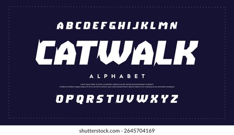 Abstract Fashion font alphabet. Minimal modern urban fonts for logo, brand etc. Typography typeface uppercase lowercase and number vector illustration.	