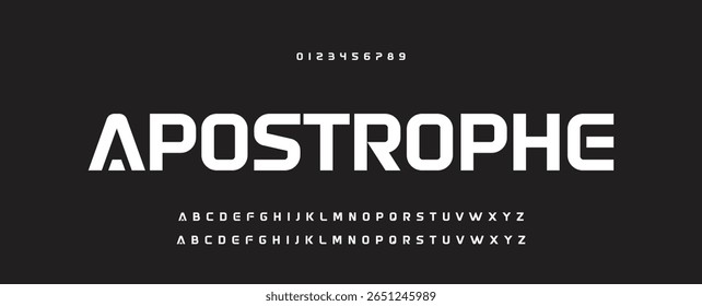 Abstract Fashion font alphabet. Minimal modern urban fonts for logo, brand etc. Typography typeface uppercase lowercase and number vector illustration.