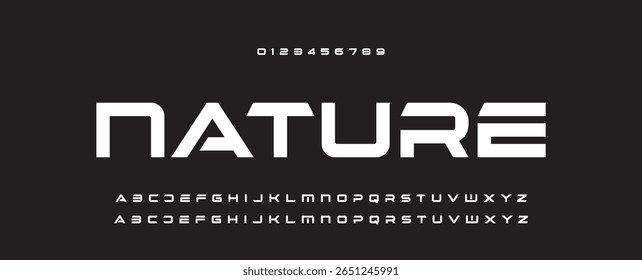 Abstract Fashion alfabeto de fontes. Mínimo fontes urbanas modernas para logotipo, marca etc. Tipo de tipografia face maiúscula, minúscula e ilustração de vetor numérico.