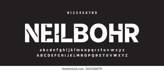 Abstract Fashion font alphabet. Minimal modern urban fonts for logo, brand etc. Typography typeface uppercase lowercase and number vector illustration.