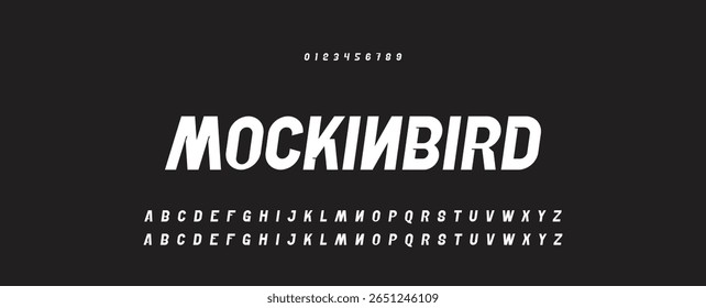 Abstract Fashion font alphabet. Minimal modern urban fonts for logo, brand etc. Typography typeface uppercase lowercase and number vector illustration.