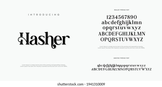Abstract Fashion font alphabet. Typography typeface uppercase lowercase and number. vector illustration - Shutterstock ID 1941310009
