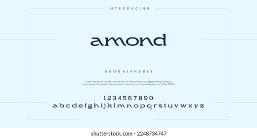 Abstract Fashion font alphabet. Typography typeface uppercase lowercase and number. vector illustration