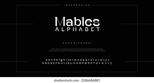 Abstract Fashion font alphabet. Typography typeface uppercase lowercase and number. vector illustration