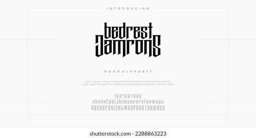 Abstract Fashion font alphabet. Typography typeface uppercase lowercase and number. vector illustrations.