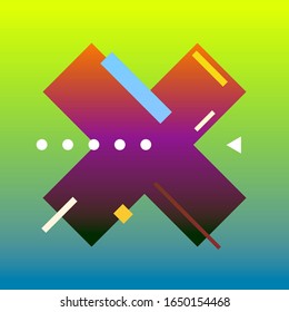 Abstract fashion gradient background with geometric form. Modern colorful minimalistic concept for design cover, banner, poster. Vector digital illustration.