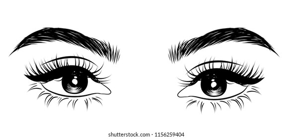 Abstract Fashion Illustration Eye Creative Makeup Stock Vector (Royalty ...