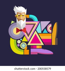 Abstract fashion man, vector illustration