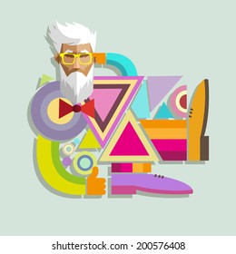 Abstract fashion man, vector illustration